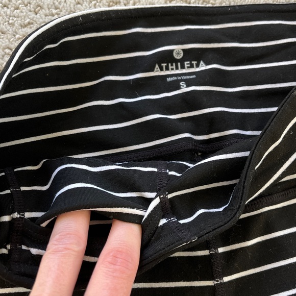 Athleta Leggings Black and White Striped full length pants yoga - Picture 4 of 9